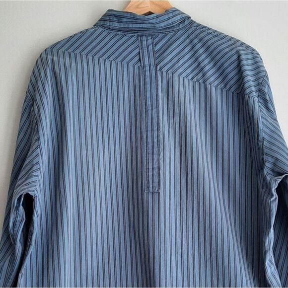 VOLCOM Stone Regular Fit Button Down Casual Stripe Shirt Blue Mens Sz XL - Picture 8 of 11
